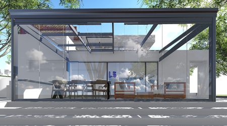 MODELADO 3D TECHO FIJO DE VIDRIO